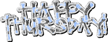 Srebrno błękitny napis szczęśliwego czwartku